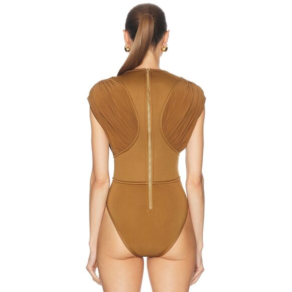 ZIMMERMANN Illuminate Bodysuit in Khaki Zimmerman 0 (XS) $595 - Picture 3 of 9